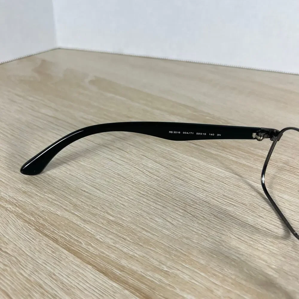 Ray-Ban RB3516 004/71 Sunglasses FRAMES ONLY Black Metal 59-15 Made In Italy